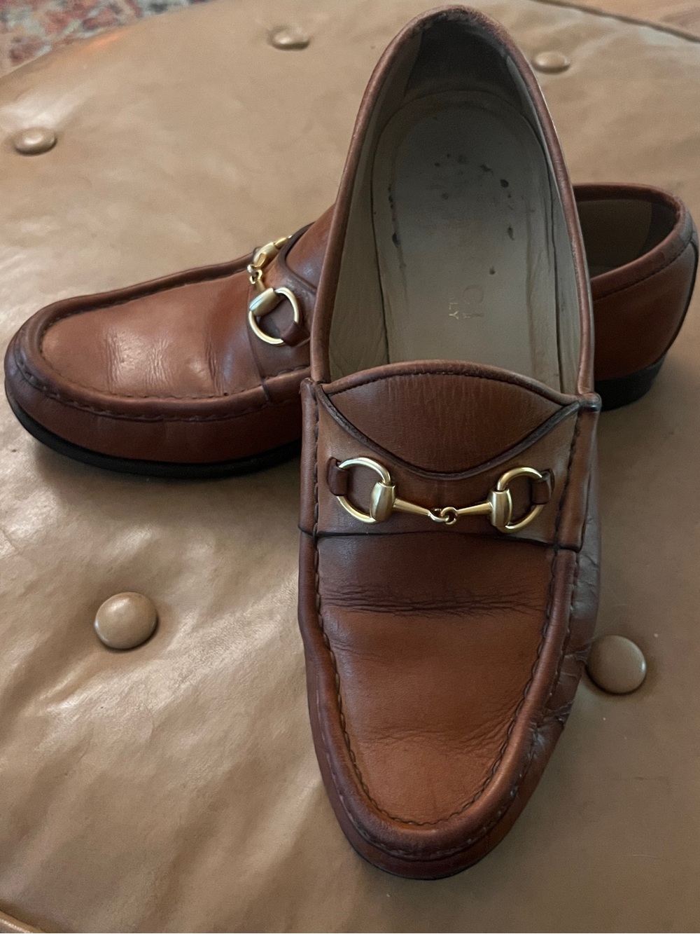 Gucci Brown Leather Horsebit Loafers
